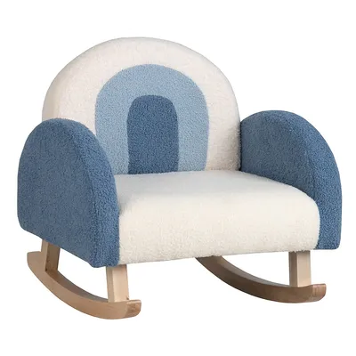Kids Rocking Chair Children Armchair Velvet Upholstered Sofa W/ Solid Wood Legs