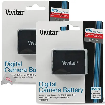 2x Vivitar Lp E10 Replacement Battery For Canon T7 T6 T5 T100 4000d 3000d 2000d