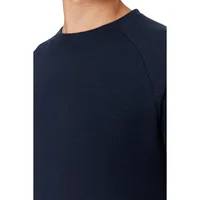 Male Plain Medium Knitted Sweatshirt-trousers Pajama Set