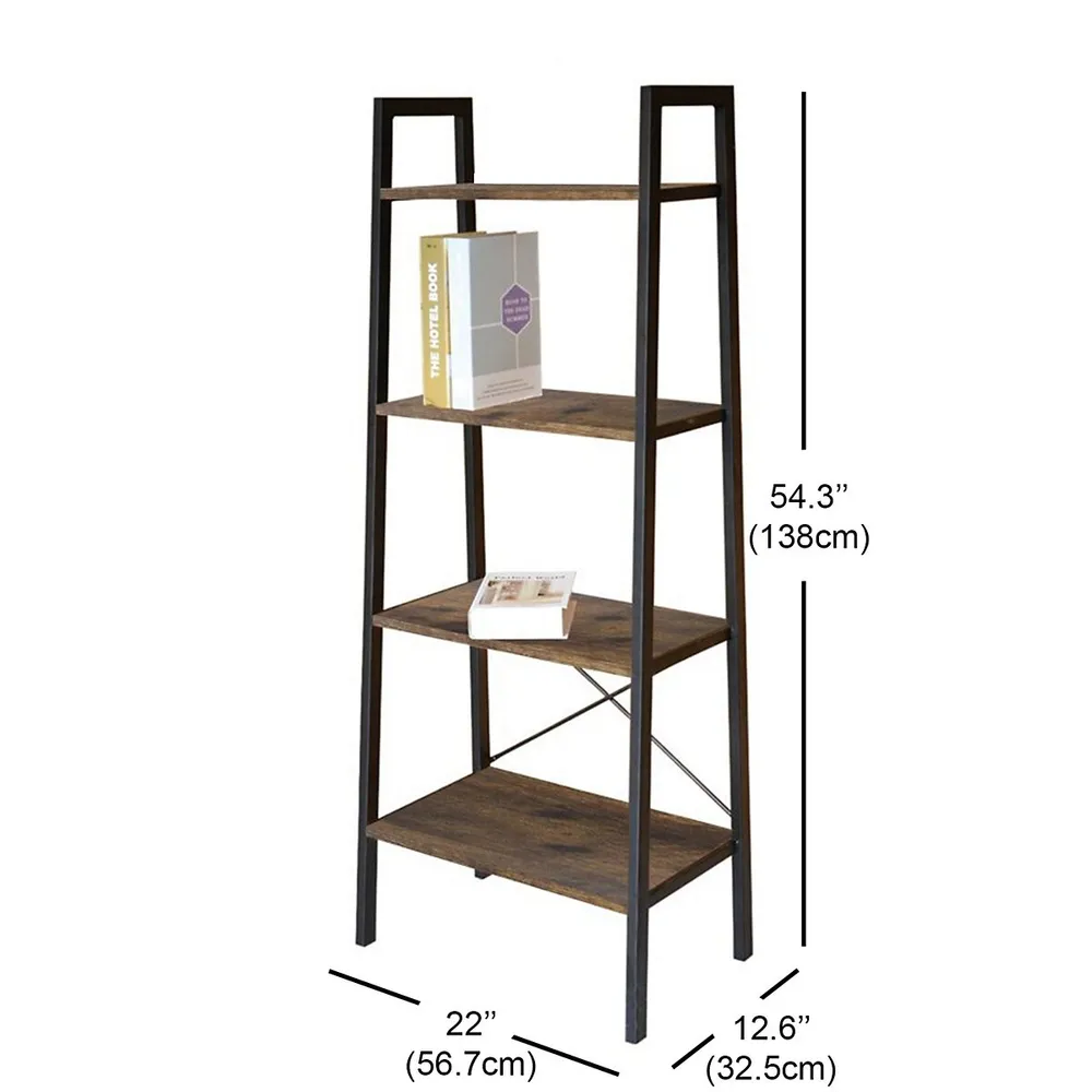 Shelving Unit With 4 Shelves, Metal Frame, From The Guilio Collection