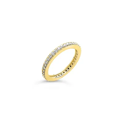 Sterling Silver Thin Cz Band Ring