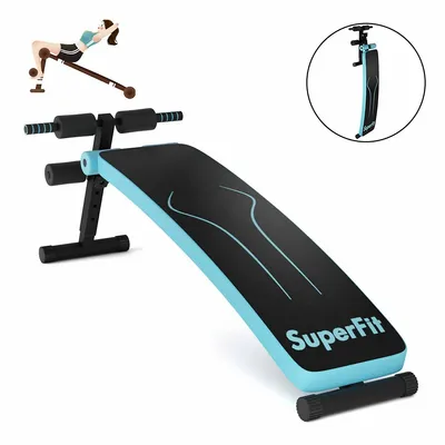 Superfit Folding Weight Bench Adjustable Sit-up Board Workout Slant Bench Bluered