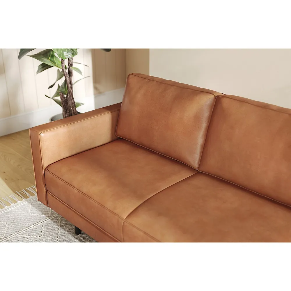Varese Top Grain Leather Sofa,cognac