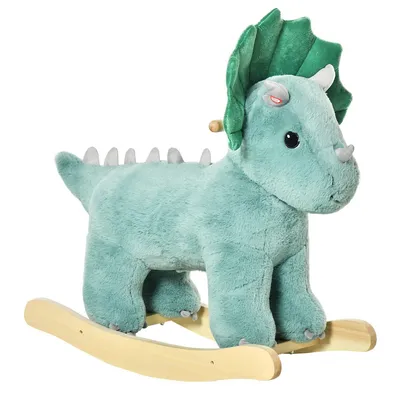 Kids Plush Ride-on Rocking Horse Triceratops-shaped