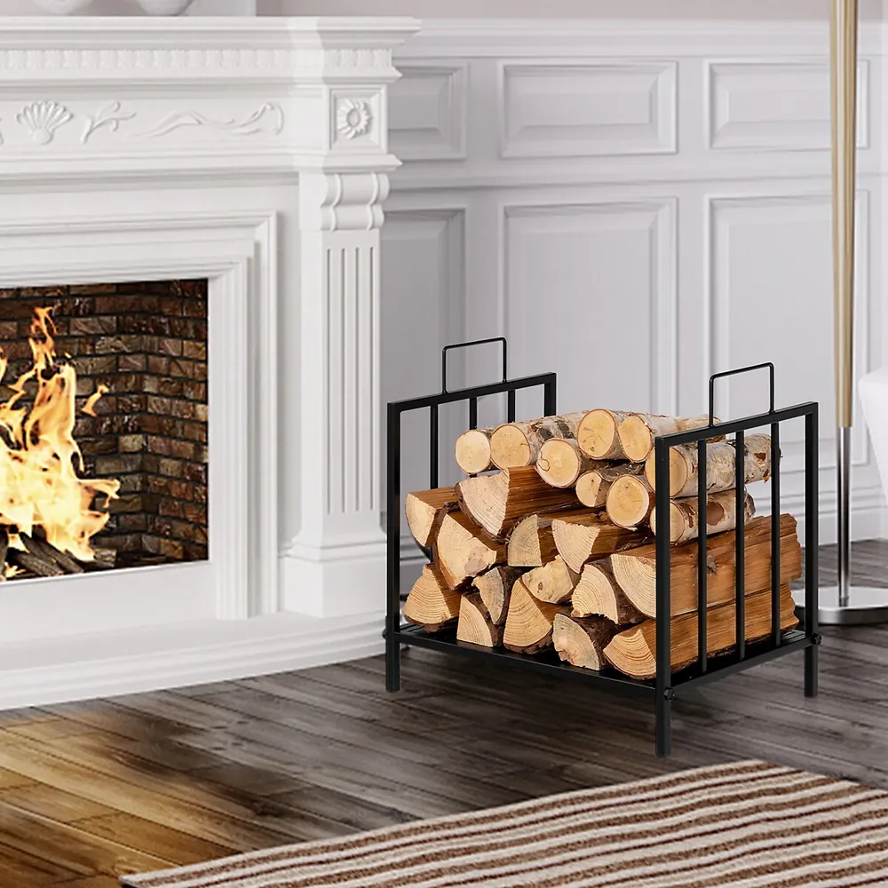 Costway 18firewood Rack Decorative Steel Firewood Storage Log Holder W/  Handle | Hillcrest Mall