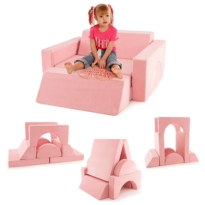 Kids Modular Play Sofa 8 Pcs With Detachable Cover For Playroom & Bedroom Indoor