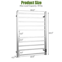 10 Bar Towel Warmer Wall Mounted Electric Heated Towel Rack W/ Built-in Timer