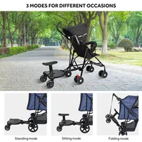 2 In 1 Universal Baby Stroller Board With Detachable Seat, Stroller Attachment For Toddler To 55lbs
