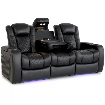 Tuscany Top Grain Nappa 11000 Leather Power Headrest Lumbar Recliner With Ambient Led Lighting And Dropdown Center Console