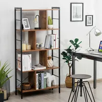 4-tier Bookcase Industrial Bookshelf Floor Standing Storage Rack