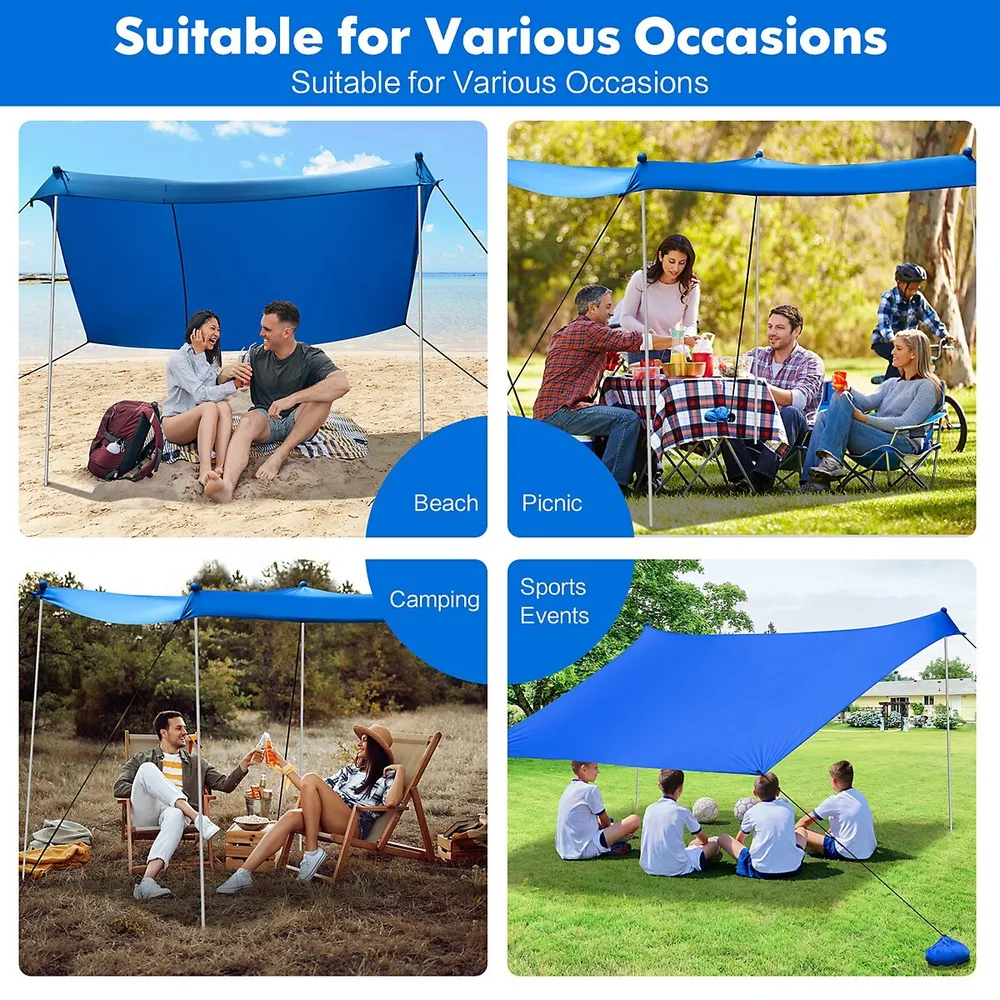 Costway 3-Person to 4-Person Easy Pop Up Beach Tent UPF 50+