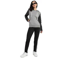 Women's Pullover Sweatshirt With Quilted Sleeves