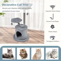 42" Cat Tree Tower 3-layer Activity Center With Scratching Post Condo & 2 Perches