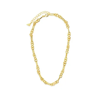 Infinity & Oval Link Chain Necklace Necklace Sterling Forever Gold