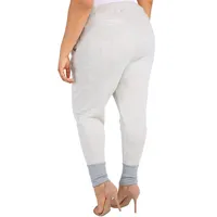 Plus Curvy Grey French Terry Drop Crotch Jogger Pants