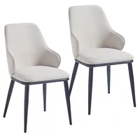 Kash Side Chair Beige Fabric - Set Of 2