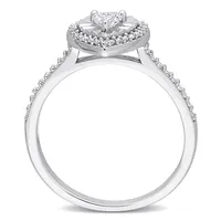 1/3 Ct Tw Diamond Heart Halo Ring 14k White Gold