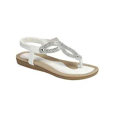 Fancy Summer Girls Formal Rhinestones Sandals With Strap
