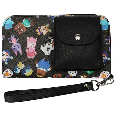 Animal Crossing Tech Wallet Wristlet With Exterior Pocket