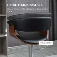 Set Of 2 Counter Height Bar Stools Adjustable Swivel Seat