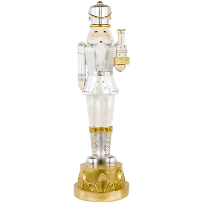 13.5" Gold Metallic Christmas Nutcracker With Gifts