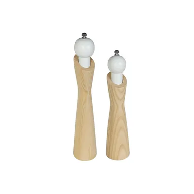 Ash Wood Pepper Mill 10" And 12" Set Of 2 Pieces