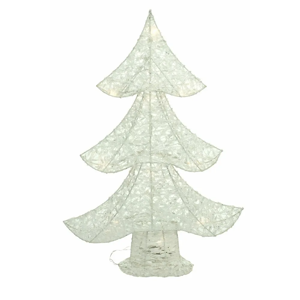 Showcase LitLuster Geometric LED Multi-Color Holographic Ornament, Christmas Tree