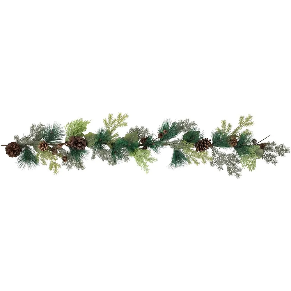 Northlight 9' x 8 White Canadian Pine Artificial Christmas Garland - Unlit