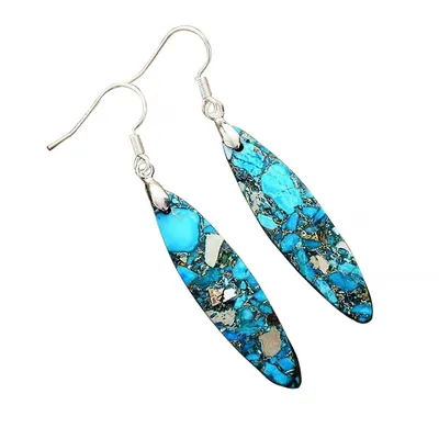 Howlite Gemstone Marquis Drop Earrings