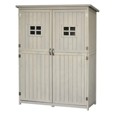 4'x1.5' Wooden Garden Shed Tool Cabinet With Windows