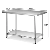 Stainless Steel Table With Overshelves