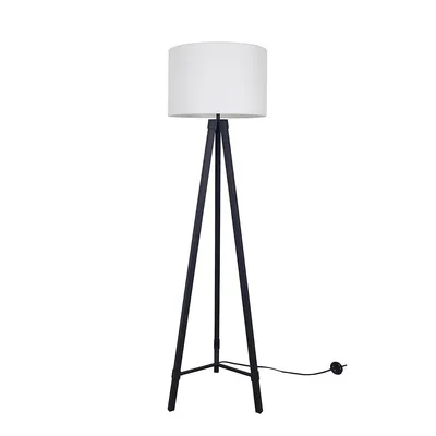 63"h Frosted Black Metal Tripod Floor Lamp