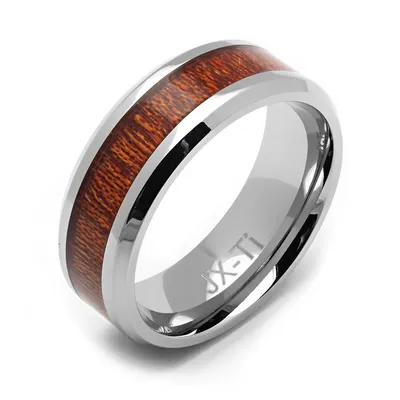Men's Titanium Ring With Wood Inlay