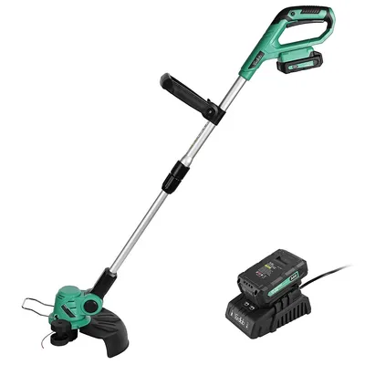 2-IN-1 Cordless 20V String Trimmer With 2.0Ah Li-Ion Battery Wheeled Lawn Edgers