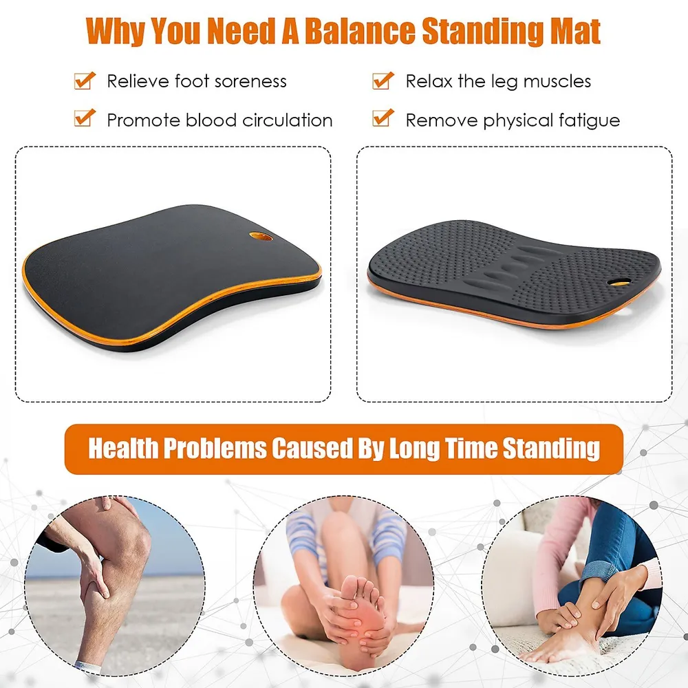 Costway Anti Fatigue Standing Desk Mat w/ Massage Roller Ball Foot Massage Points Office