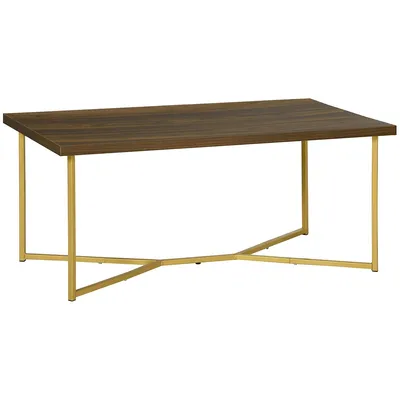 Modern Rectangle Coffee Table With Steel Base