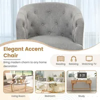 Upholstered Accent Chair Comfy Club Armchair Single Sofa With Rubber Wood Legs