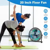 20 Inches High Velocity Floor Fan, Portable Pivoting Fan With 3 Powerful Speeds