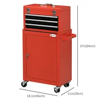 2 In 1 Detachable Tool Box And Tool Cabinet With Wheels
