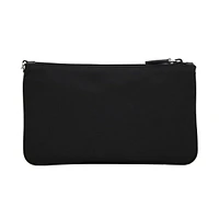 Black Tessuto Nylon Pouch Logo Wristlet Clutch Bag