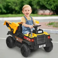 12v Battery Kids Ride On Dump Truck Rc Construction Tractor W/ Electric Bucket
