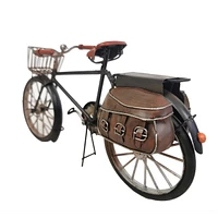 Decorative Metal Model Bicycle With Brown Bags