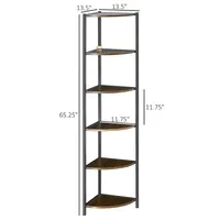 6-tier Corner Storage Shelves With Metal Frame