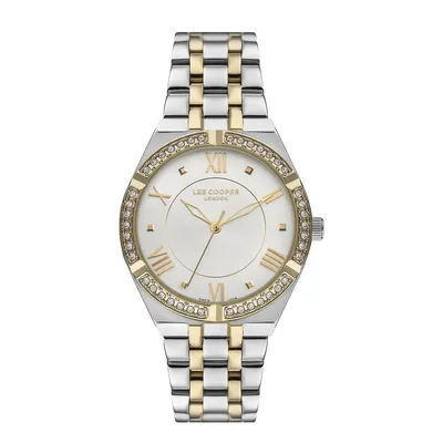 Ladies Lc07382.230 3 Hand Silver Watch With A Two Tone Metal Band And A Silver Dial