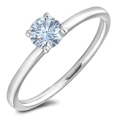 14k White Gold 0.30-1.50 Ct Lab Grown Diamond Solitaire Ring - Your Choice of Weight