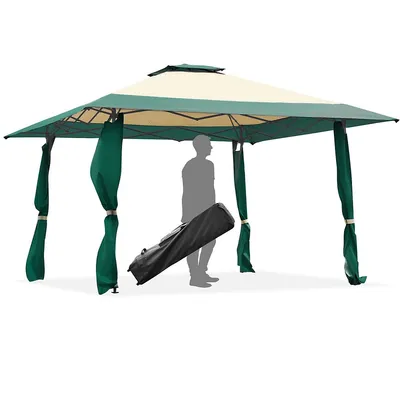 13'x13' Gazebo Canopy Shelter Awning Tent Patio Garden Green