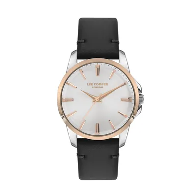 Ladies Lc07419.531 3 Hand Silver Watch With A Black Leather Strap And A Silver Dial