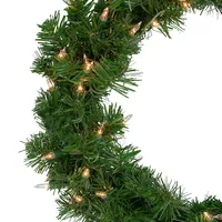 18" Deluxe Windsor Pine Artificial Christmas Wreath - Clear Lights