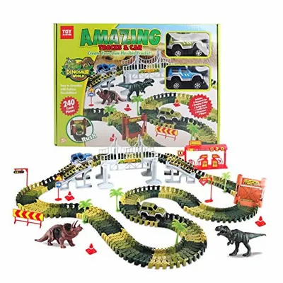 Dinosaur World 240 Pieces Amazing Tracks & Car Set