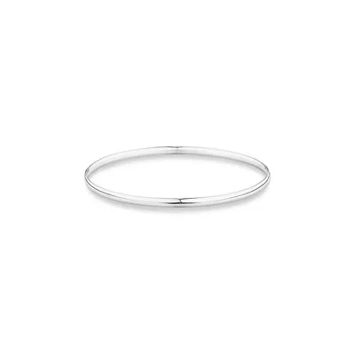 3.7mm Solid Round Bangle In Sterling Silver